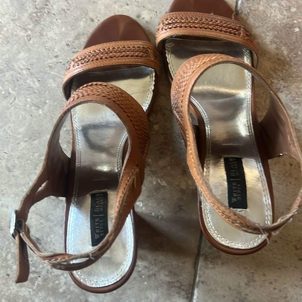 Fancy brown Black house white market leather sandals